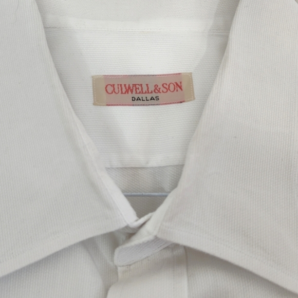CULWELL & SON set Of 2 White Button Down Long Sleeve Shirts Size (18) - Picture 4 of 16